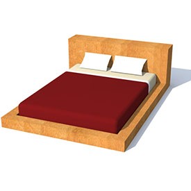 Queen Bed 3D Object | FREE Artlantis Objects Download